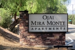 Ojai Mira Monte Apartments Illuminated Monument Sign