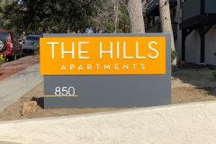 The Hills Apartments Property Management Monument Sign, Thousand Oaks, CA