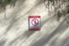 Ventura Museum "No Peeing" Parking Lot Property Management Sign, Ventura, CA