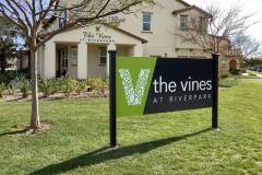 IEC The Vines At Riverpark Property Management Post and Panel Sign, Oxnard, CA