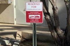 Ventura Museum Reserved For Parking Lot Sign Closeup, Ventura, CA