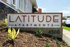 Latitude Apartments signs in San Diego, CA
