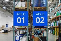 Lifetech Resources - Warehouse Aisle Marker Signs Closeup