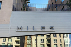 Miles at Highland Coliving Apartments Exterior Channel Letters Property Management Signs by Dave's Signs.