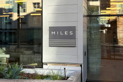 Miles at Highland Coliving Apartments Exterior Lightbox Sign by Dave's Signs.
