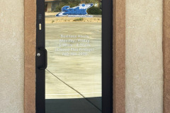 Saalex Corporation door graphics at Richmond Plaza in Ridgecrest, California
