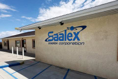 Saalex Corporation wall sign at Richmond Plaza in Ridgecrest, California