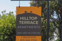 Hilltop Terrace Blade Sign in Ventura