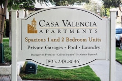 Casa Valencia Apartments Post & Panel Monument Sign