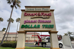 Lemon Grove Plaza monument sign featuring Smart & Final, Planet Fitness, and Dollar Tree in Lemon Grove, California