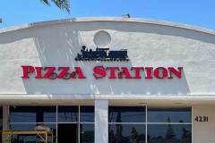 Pizza Station Channel Letter Restaurant Sign, Ventura, CA