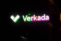 Verkada Channel Letter Sign at Night, San Mateo, CA