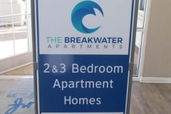 The Breakwater Apartments Custom Graphic A-Frame Sign