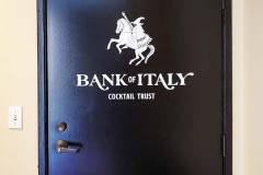 Bank of Italy Cocktail Trust Custom Graphic Door Sign, Ventura, CA