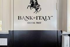 Bank of Italy Cocktail Trust Custom Graphic Door Sign, Ventura, CA