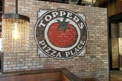 Toppers Pizza Place Custom Graphic Hand Painted Sign, Camarillo, CA