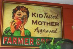Westridge Mid-town Market Grocery Store Farmer to Grocer Produce Sign for inside the store.