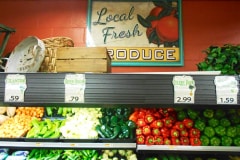 Westridge Mid-town Market Grocery Store Local Produce Sign for inside the store.