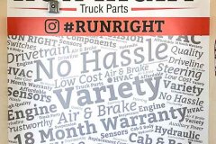 Run Right Truck Parts Custom Graphic Sign, San Fernando, CA