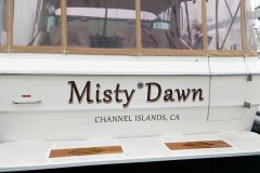 Misty Dawn Hand Painted Boat Sign
