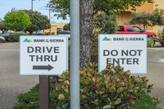 Bank of the Sierra Custom Graphic Wayfinding Parking Lot Signs in Lompoc, CA