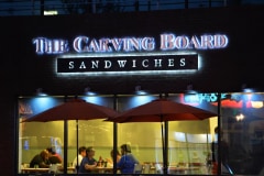 The Carving Board Sign at Night, Woodland Hills, CA