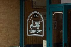 Kaapicat Cafe Custom Window Graphic Sign, Ventura, CA