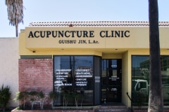 Acupunture Clinic Dimensional Letter Sign with Vinyl Letters on the Windows & Door