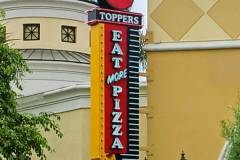 Toppers Pizza Place Illuminated Blade Restaurant Sign, Oxnard, CA
