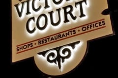 Victoria Court Santa Barbara Illuminated Blade Sign