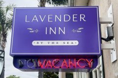 The Lavender Inn By The Sea Illuminated Lightbox Hotel Blade Sign, Santa Barbara, CA