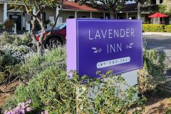 The Lavender Inn By The Sea Illuminated Lightbox Hotel Monument Sign, Santa Barbara, CA