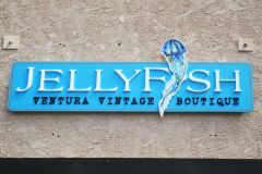 Jellyfish Ventura Vintage Boutique  Dimensional Letter Sign - Closeup, Ventura, CA
