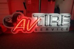 AV Tire Service Neon Sign, Oxnard CA