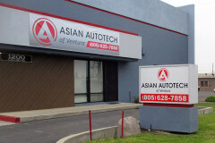 Asian Autotech of Ventura Illuminated Lightbox Monument Sign with Printed Banner