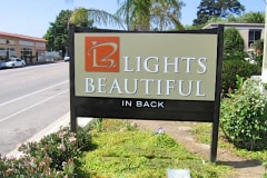 Lights Beautiful Post and Panel Monument Sign
