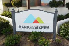 Bank of the Sierra Post and Panel Monument Sign