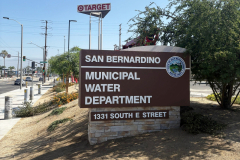 San Bernardino Municipal Water Department freestanding monument sign