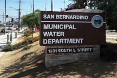 San Bernardino Municipal Water Department custom monument signage