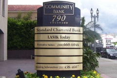 Community Bank in Los Angeles Monument Wayfinding Sign