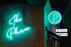 The Pharm Exterior Neon Signs, Ventura CA