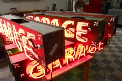 Garage Illuminated Neon Signs Stacked