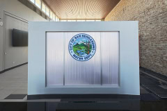 San Bernardino Water Department lobby window graphics