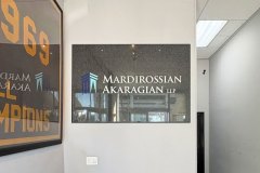 Mardirossian Akaragian LLP Office Lobby Sign by Dave's Signs.