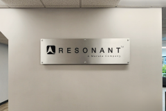Resonant office lobby sign by Dave's Signs.