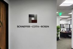 Schaeffer, Cota &amp; Rosen Office Lobby Sign, Oxnard, CA