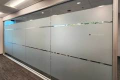 Resonant office conference room frosted glass with name sign full view in Goleta by Dave's Signs.