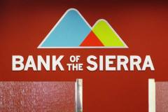 Bank of the Sierra Bank Lobby Office Sign - Red