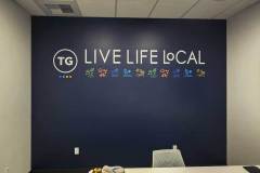 Live Life LoCAL Custom Graphic Lobby Sign, Goleta, CA