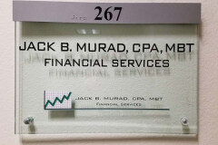 Jack B. Murad, CPA, MBT, Financial Services Wall Plaque ADA Sign, Agoura CA
